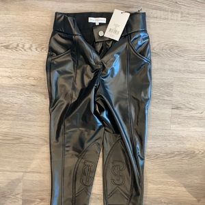 NWT PS of Sweden black pleather horse riding breeches